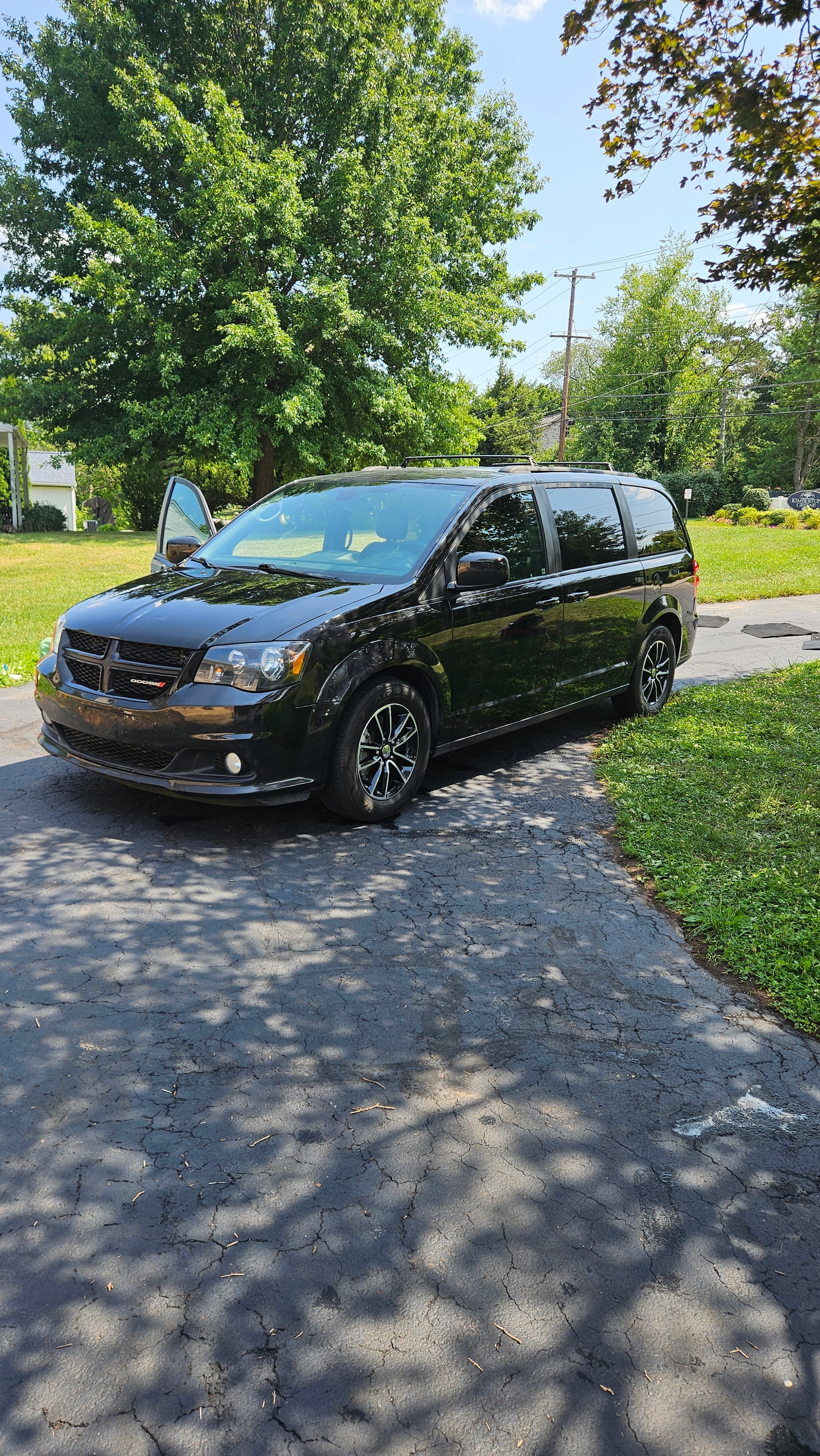 Clean black Dodge minivan exterior